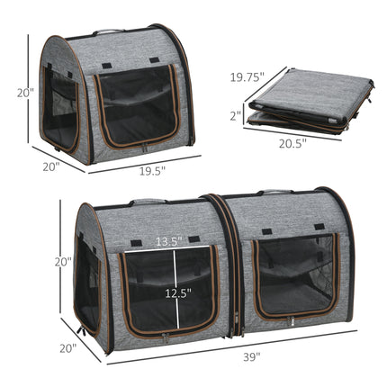 39" Portable Soft-Sided Cat Carrier