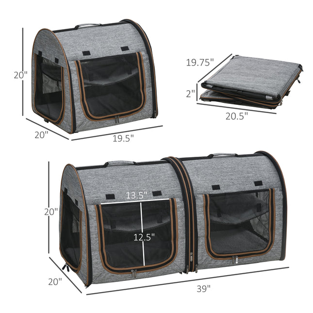 39" Portable Soft-Sided Cat Carrier