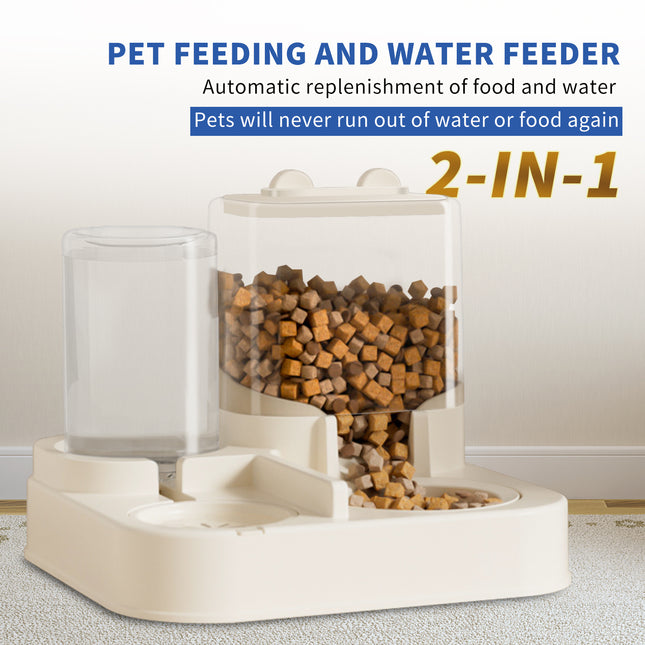 Transparent And Visible Pet Feeding And Drinking Dispenser, Automatically Refilling Food And Water, Caring For Every Moment, Allowing Owners To Travel Easily And Pets To Enjoy Worry Free Eating And Dr