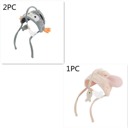 Cat Head Wearing Feather Stick