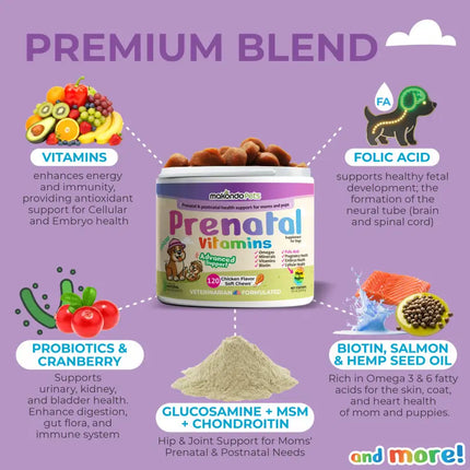 Dog Prenatal Vitamins - 120 Soft Chews
