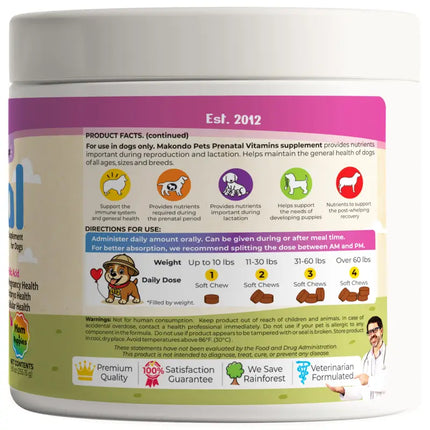 Dog Prenatal Vitamins - 120 Soft Chews