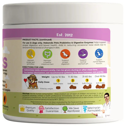 Dog Probiotics Digestive Enzymes - 120 Soft Chews