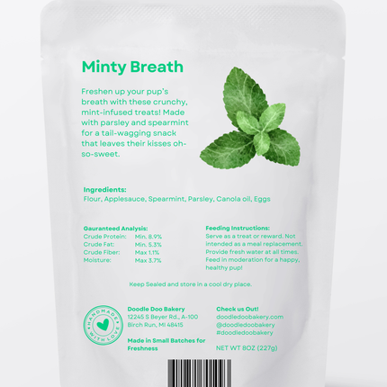 🍃Homemade Dog Treats - Minty Breath Blend Dog Snacks 1/2lb.