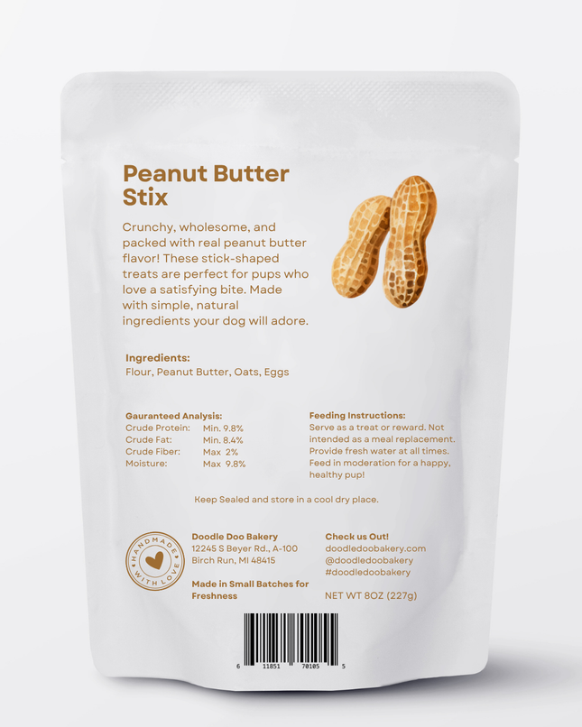 Homemade Dog Treats - Peanut Butter Stix Treat 1/2lb
