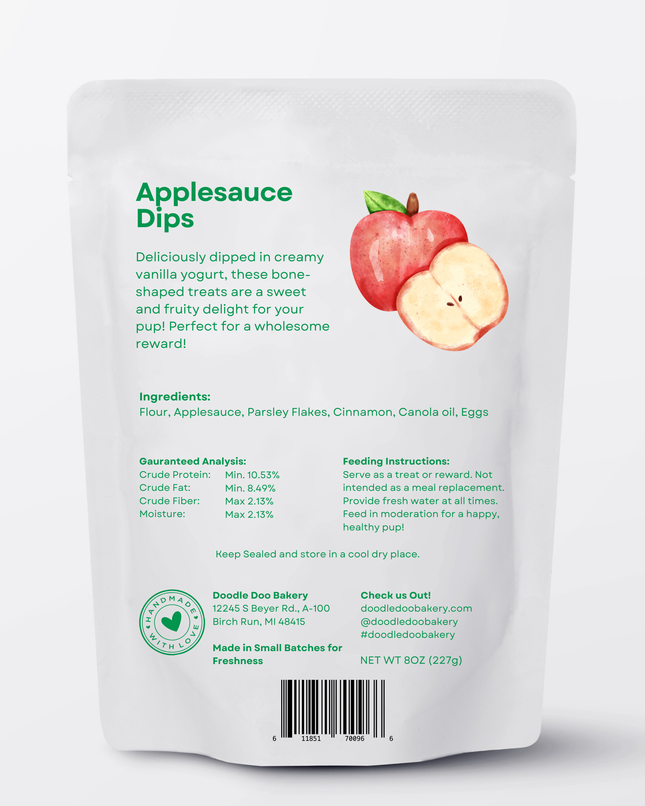 Homemade Dog Treats - Applesauce Dips Treat 1/2lb