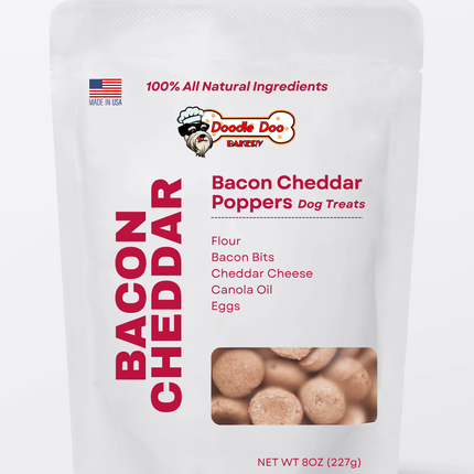 🥓 Homemade Dog Treats -  Bacon Cheddar Poppers Treat 1/2lb