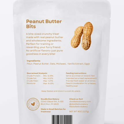 Homemade Dog Treats - 🥜 Peanut Butter Bits Dog Biscuits 1/2lb