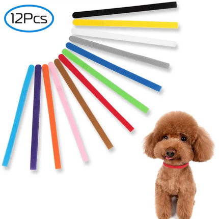 12 Colors Whelping Puppy ID Collars Adjustable Double-Sided Pet ID Bands - LITTLE PAW