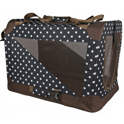 Pet Life ® '360° Vista View' Zippered Soft Folding Collapsible Durable Metal Framed Pet Dog Crate House Carrier