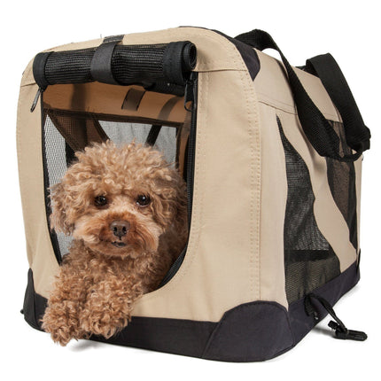 Pet Life ® '360° Vista View' Zippered Soft Folding Collapsible Durable Metal Framed Pet Dog Crate House Carrier