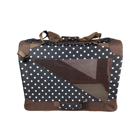 Pet Life ® '360° Vista View' Zippered Soft Folding Collapsible Durable Metal Framed Pet Dog Crate House Carrier