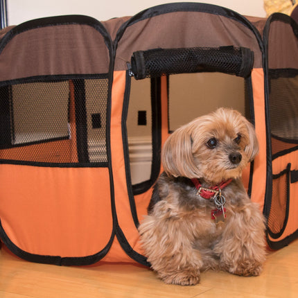 Pet Life ® 'All-Terrain' Lightweight Easy Folding Wire-Framed Collapsible Travel Pet Dog Playpen crate