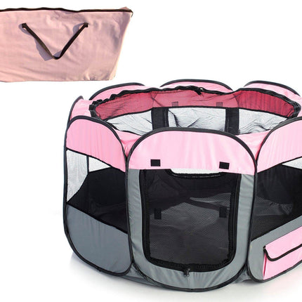 Pet Life ® 'All-Terrain' Lightweight Easy Folding Wire-Framed Collapsible Travel Pet Dog Playpen crate