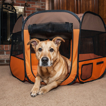 Pet Life ® 'All-Terrain' Lightweight Easy Folding Wire-Framed Collapsible Travel Pet Dog Playpen crate