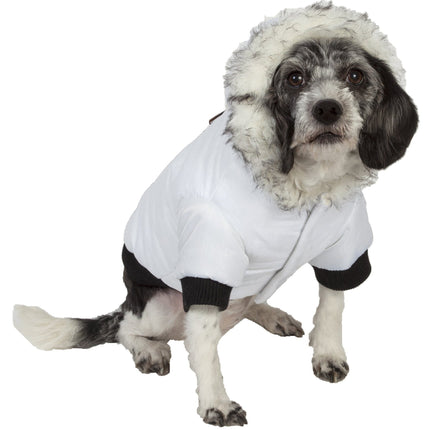 Pet Life ® Aspen Winter-White 3M Insulated Fashion Pet Parka Dog Coat