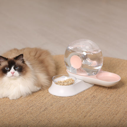 Pet Life ® 'Auto-Myst' Snail Shaped 2-in-1 Automated Gravity Pet Filtered Water Dispenser and Food Bowl