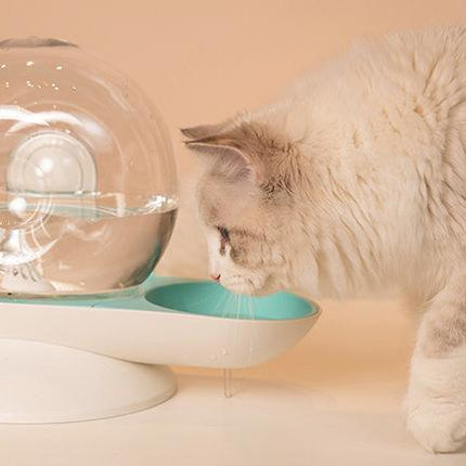 Pet Life ® 'Auto-Myst' Snail Shaped 2-in-1 Automated Gravity Pet Filtered Water Dispenser and Food Bowl