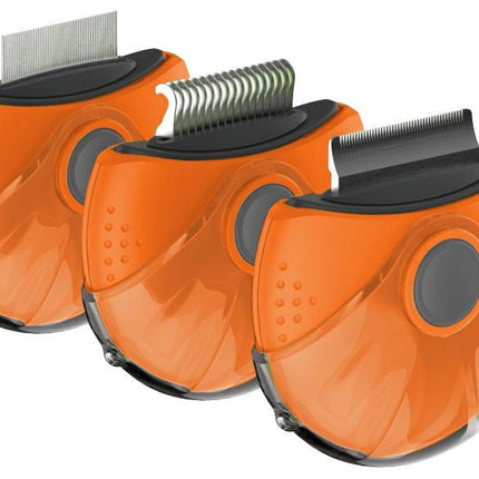 Pet Life ® 'Axler' Triple Rotating Rake Deshedder and Dematting Grooming Pet Comb