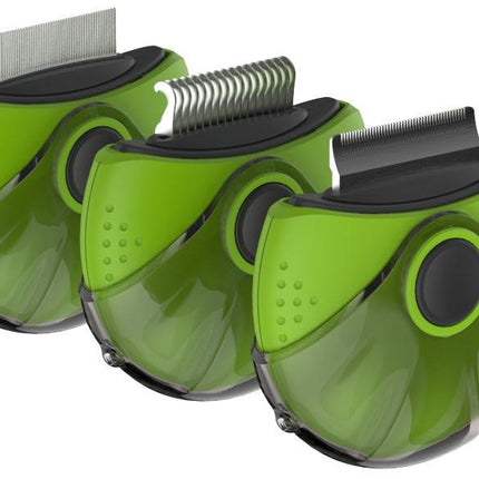 Pet Life ® 'Axler' Triple Rotating Rake Deshedder and Dematting Grooming Pet Comb