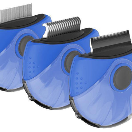 Pet Life ® 'Axler' Triple Rotating Rake Deshedder and Dematting Grooming Pet Comb