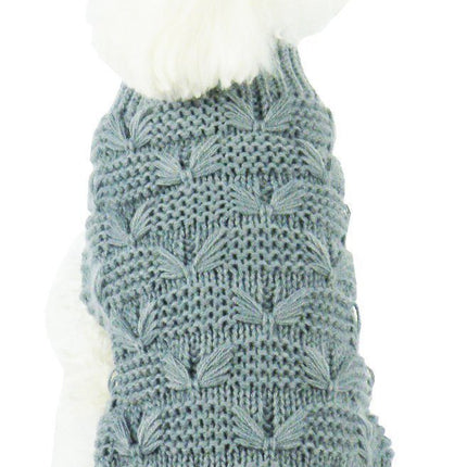 Pet Life ® Butterfly Stitched Heavy Cable Knitted Fashion Turtle Neck Dog Sweater