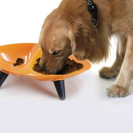 Pet Life ® 'Couture Sculptured' Dishwasher Safe Melamine Food and Water Double Pet Bowl