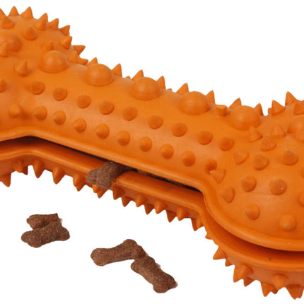 Pet Life ® 'Denta-Bone' TPR Treat Dispensing and Dental Cleaning Durable Dog Toy