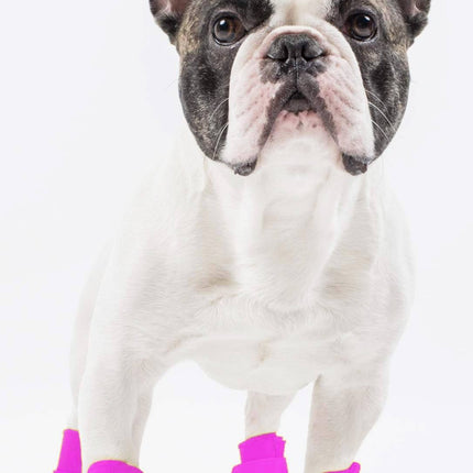 Pet Life ® Elastic Protective Multi-Usage All-Terrain Rubberized Dog Shoes - Set of 4