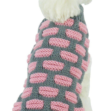 Pet Life ® Fashion Weaved Heavy Knit Designer Ribbed Turtle Neck Dog Sweater