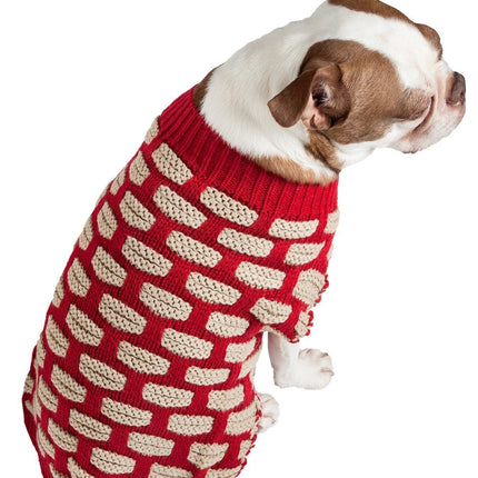 Pet Life ® Fashion Weaved Heavy Knit Designer Ribbed Turtle Neck Dog Sweater