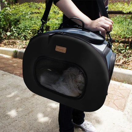 Pet Life ® 'Final Destination' Airline Approved 2-in-1 Tough-Shell Wheeled Collapsible Travel Fashion Pet Dog Carrier Crate