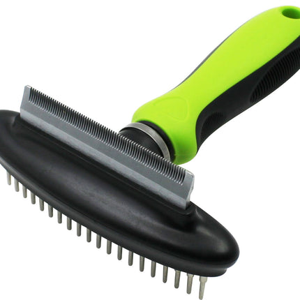 Pet Life ® Flex Series 2-in-1 Dual-Sided Grooming Undercoat Pet Rake and Deshedder