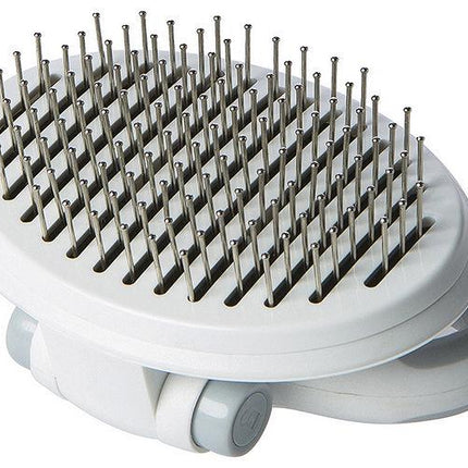 Pet Life ® 'Gyrater' Travel Self-Cleaning Swivel Grooming Pet Pin Brush