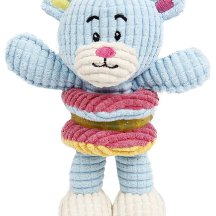 Pet Life ® 'Hugga-Bear' Plush Squeaking and Rubber Teething Newborn Puppy Dog Toy
