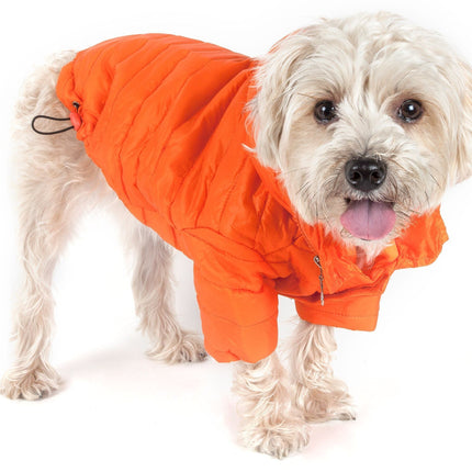 Pet Life ® Lightweight Adjustable and Collapsible 'Sporty Avalanche' Dog Coat w/ Pop-out Zippered Hood