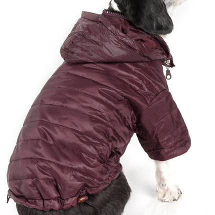Pet Life ® Lightweight Adjustable and Collapsible 'Sporty Avalanche' Dog Coat w/ Pop-out Zippered Hood