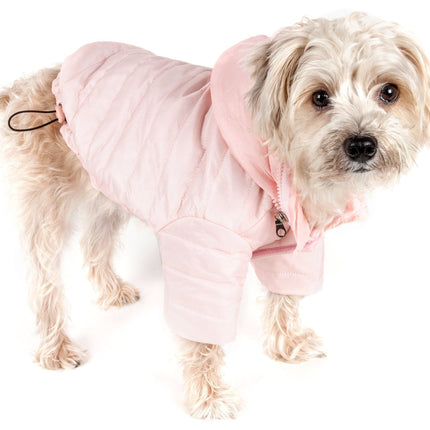 Pet Life ® Lightweight Adjustable and Collapsible 'Sporty Avalanche' Dog Coat w/ Pop-out Zippered Hood