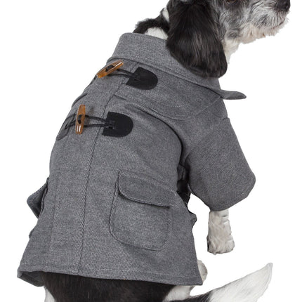 Pet Life ® 'Military Static' Rivited Fashion Collared Wool Dog Jacket Coat