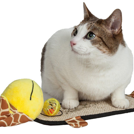 Pet Life ® 'Paw-Pleasant' Hanging Sisal & Jute Carpet Kitty Cat Scratcher with Toy