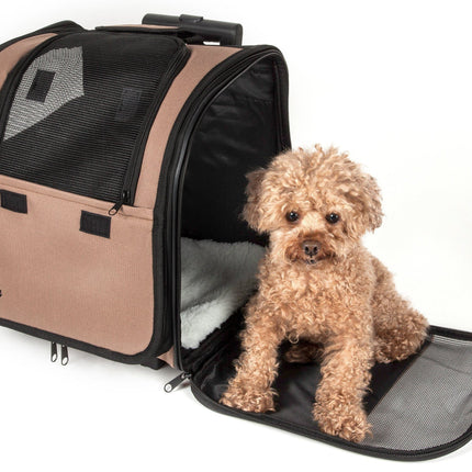 Pet Life ® 'Pawdon Me '  Wheeled Airline Approved Travel Collapsible Pet Dog Carrier