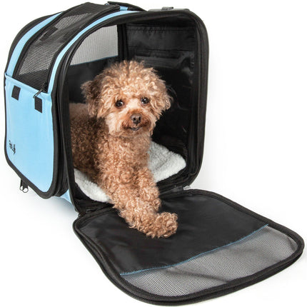 Pet Life ® 'Pawdon Me '  Wheeled Airline Approved Travel Collapsible Pet Dog Carrier