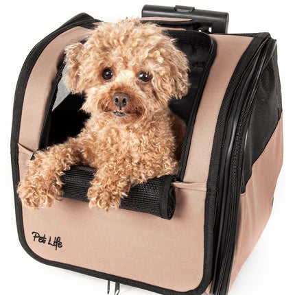 Pet Life ® 'Pawdon Me '  Wheeled Airline Approved Travel Collapsible Pet Dog Carrier
