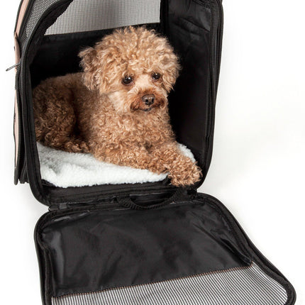 Pet Life ® 'Pawdon Me '  Wheeled Airline Approved Travel Collapsible Pet Dog Carrier