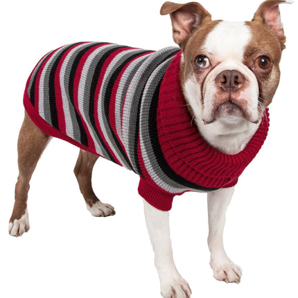 Pet Life ® 'Polo-Casual Lounge' Cable Knitted Designer Turtle Neck Dog Sweater