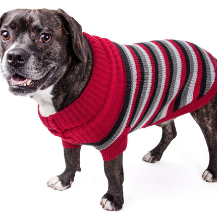 Pet Life ® 'Polo-Casual Lounge' Cable Knitted Designer Turtle Neck Dog Sweater