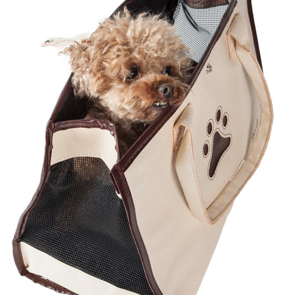 Pet Life ® 'Posh Paw' Elegant Leatherette Designer Fashion Travel Pet Dog Carrier Tote