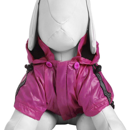 Pet Life ® 'Reflecta-Sport' Multi-Adjustable Reflective Weather-Proof Dog Raincoat w/ Removable Hood