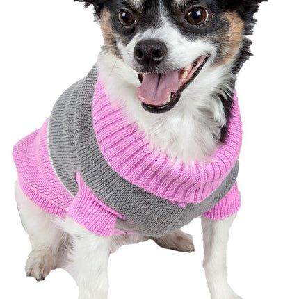 Pet Life ® Snow Flake Cable-Knitted Ribbed Fashion Turtle Neck Dog Sweater