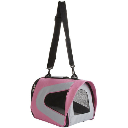 Pet Life ® Sporty Mesh Airline Approved Zippered Folding Collapsible Travel Pet Dog Carrier